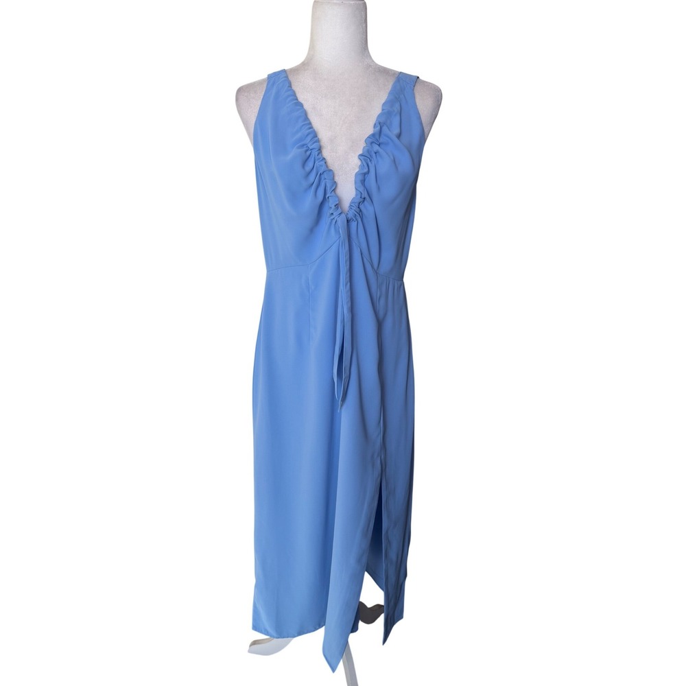 Abercrombie & Fitch Light Blue Ruffled Midi Dress - Picture 16 of 16
